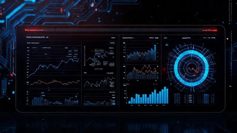 Interfaz digital futurista, informativa y minimalista