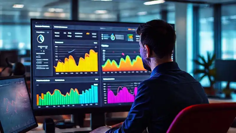 Un panel de análisis visualiza datos digitales