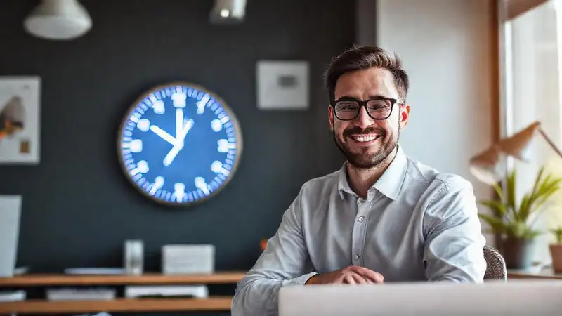 Un reloj minimalista irradia productividad optimista