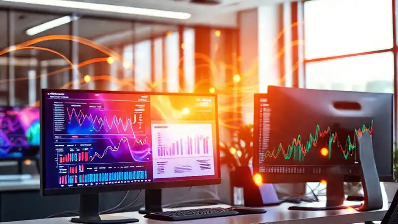 Oficina moderna optimista y digital