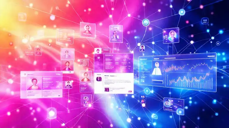 Redes sociales modernas, vibrantes y conectadas