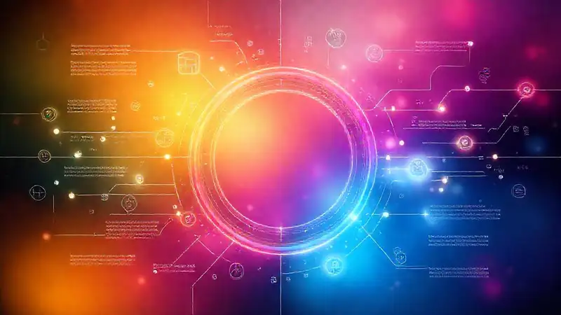 Interfaz digital vibrante, concepto artístico profesional