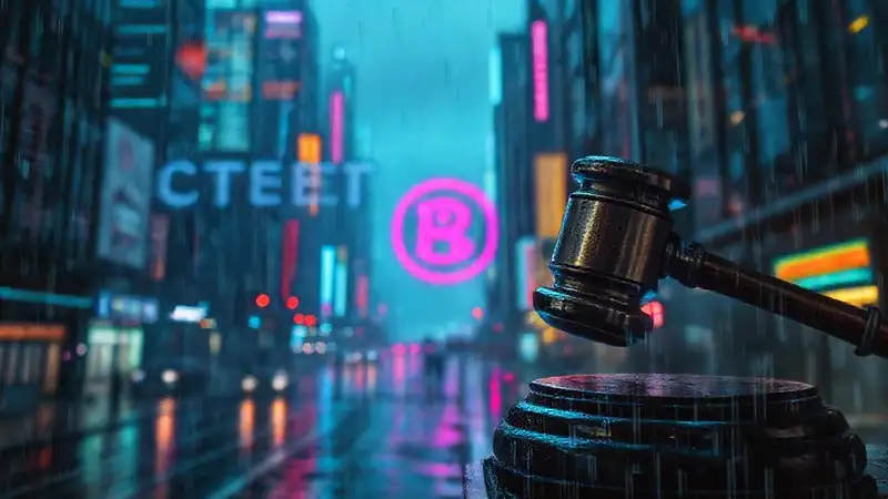 Ciudad cyberpunk digital y oscura