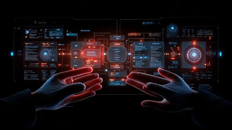 Interfaz futurista, asistente holográfico y datos