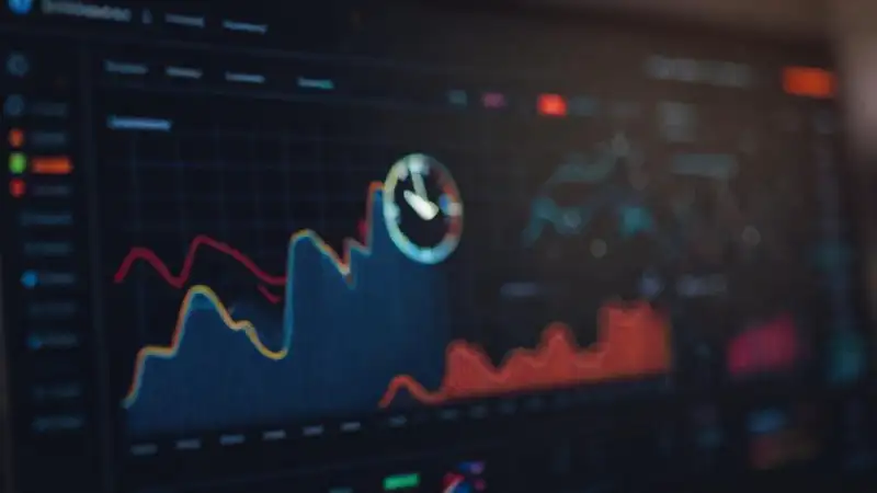 Un panel de datos digital vibrante