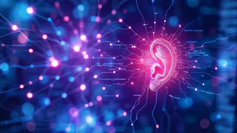 Redes neuronales abstractas, interfaz futurista, brillantes