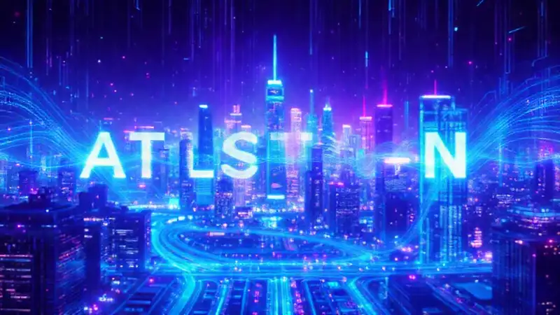 Ciudad futurista brillante con datos abstractos