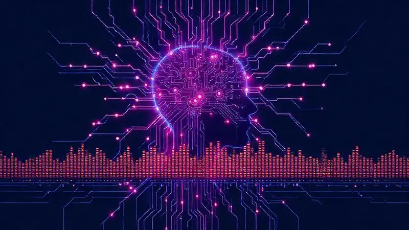 Red neuronal digital, interfaz futurista y misteriosa
