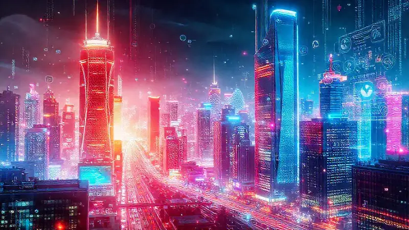 Ciudad futurista digital