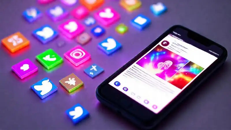 Redes sociales vibrantes y atractivas digitalmente