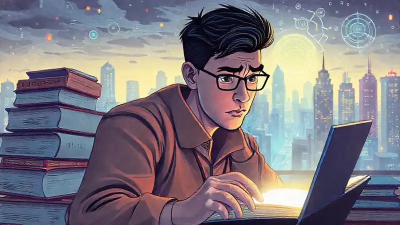 Estudiante confundido frente al futuro académico