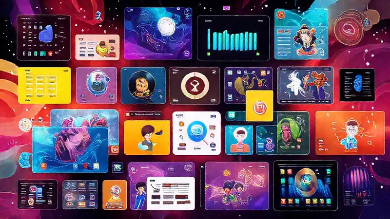 Arte digital exhibe estética moderna vibrante