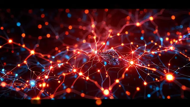Red neuronal digital, brillante y compleja