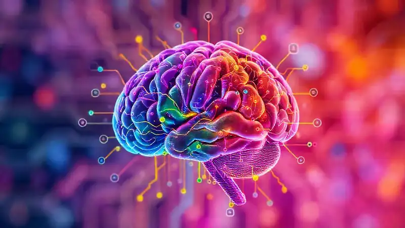 Un cerebro digital creativo y vibrante