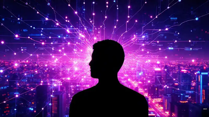 Ciudad futurista digital, brillante y vibrante