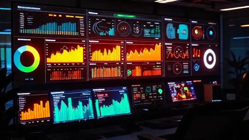 Un panel digital muestra datos analíticos
