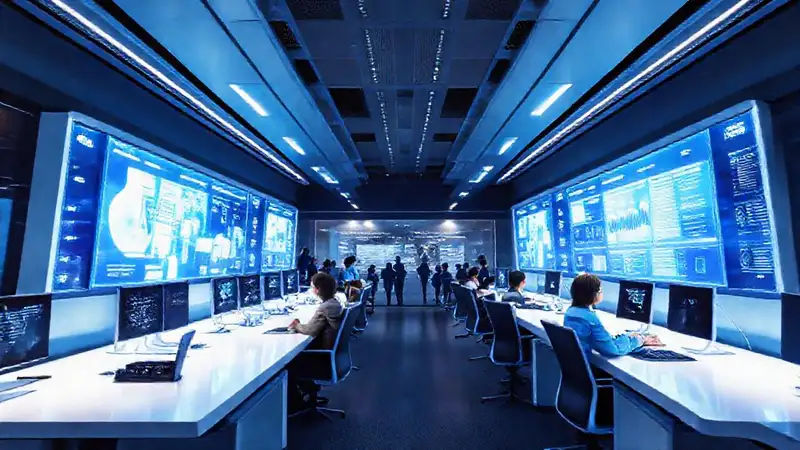 Un oficina futurista y colaborativa digital