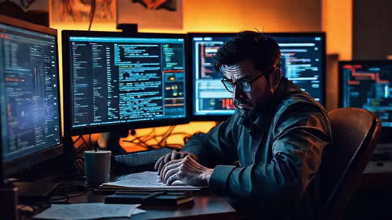 Un escritor trabaja con herramientas digitales