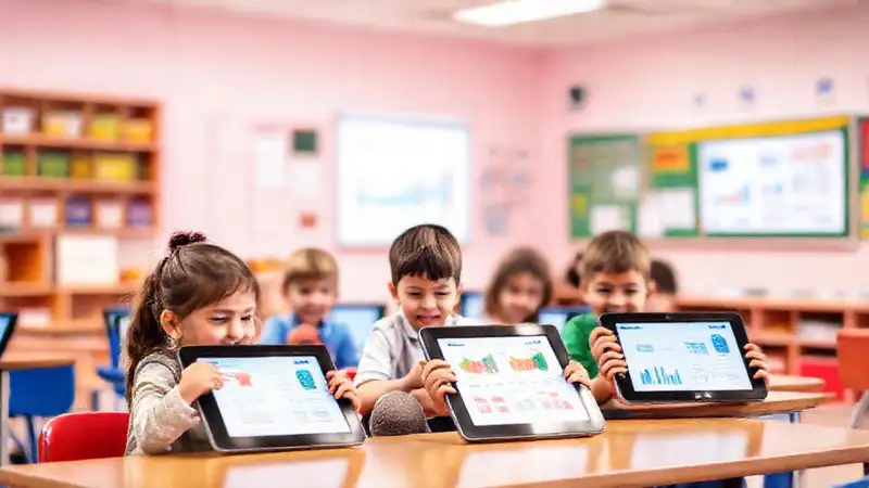 Niños leen en un aula vibrante