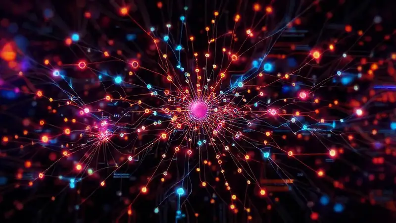 Red neuronal digital, minimalista y futurista