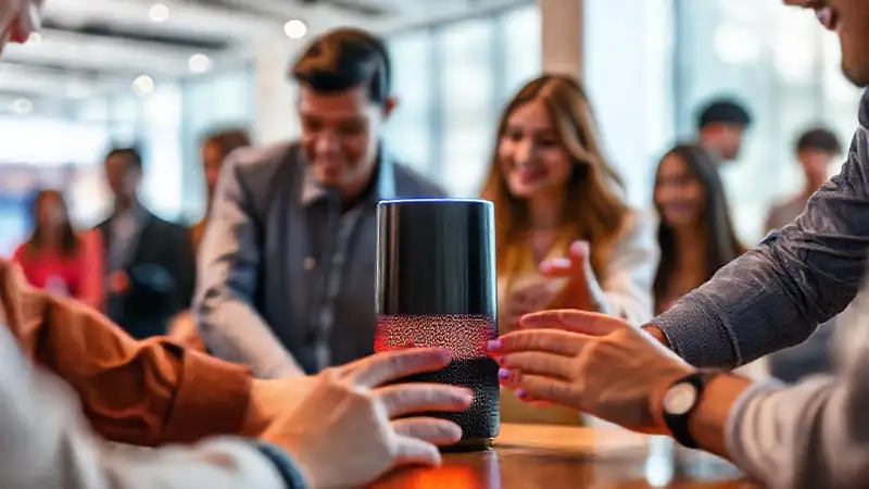 Un altavoz inteligente moderno y atractivo