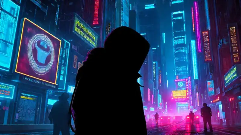 Ciudad cyberpunk futurista y oscura