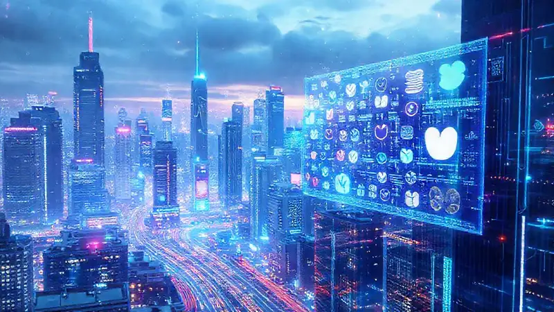 Ciudad futurista digital