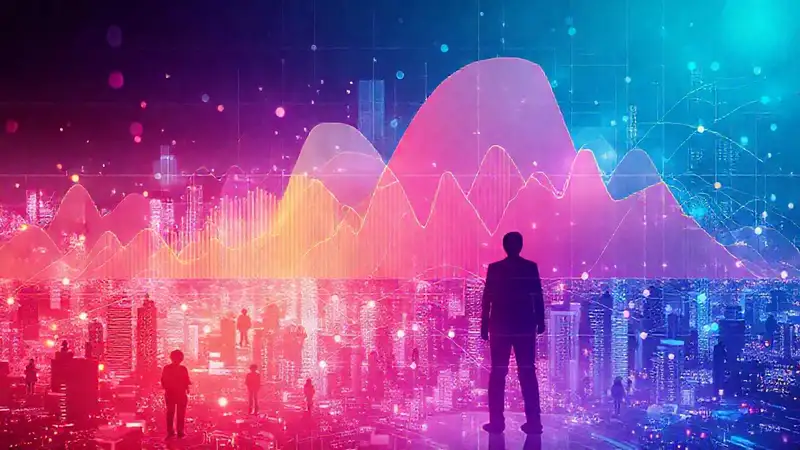Visualización digital futurista de información dinámica