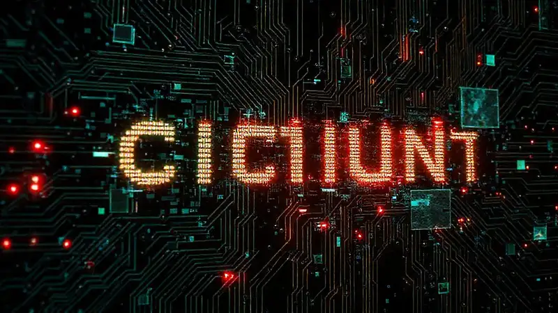 El circuito digital muestra decadencia futurista