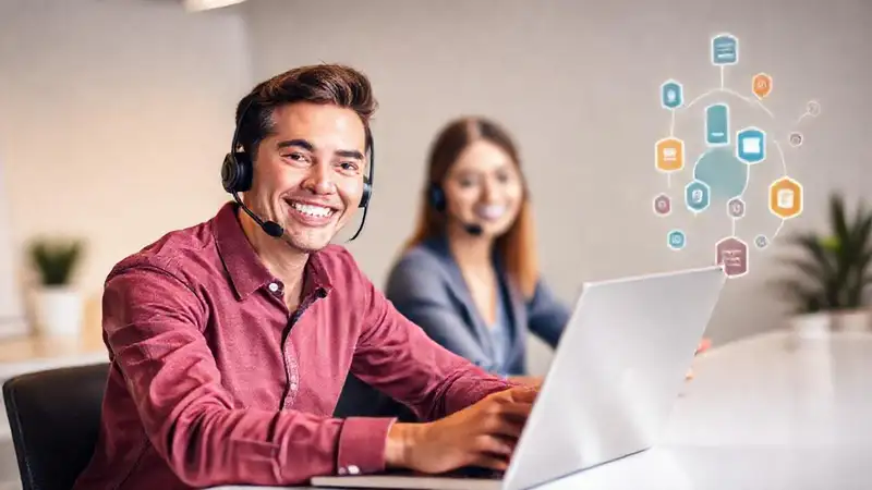 Soporte técnico amigable resuelve problemas con calma