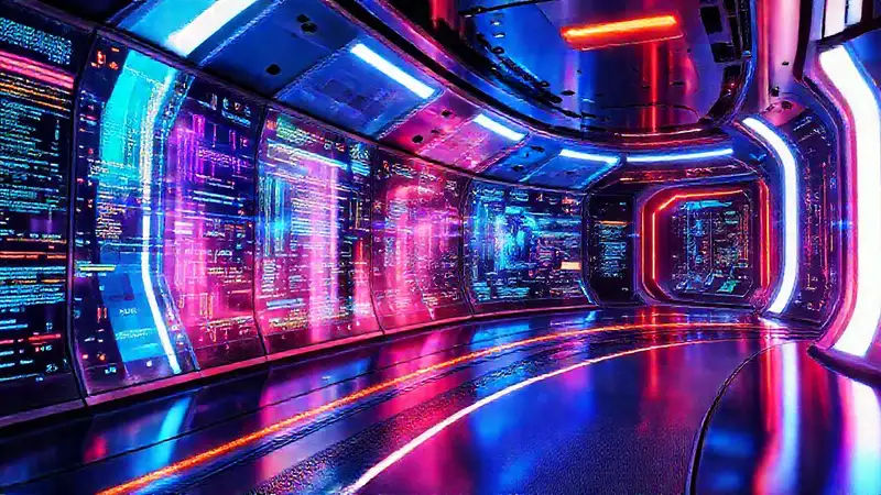 Interfaz futurista, tecnología brillante e innovadora