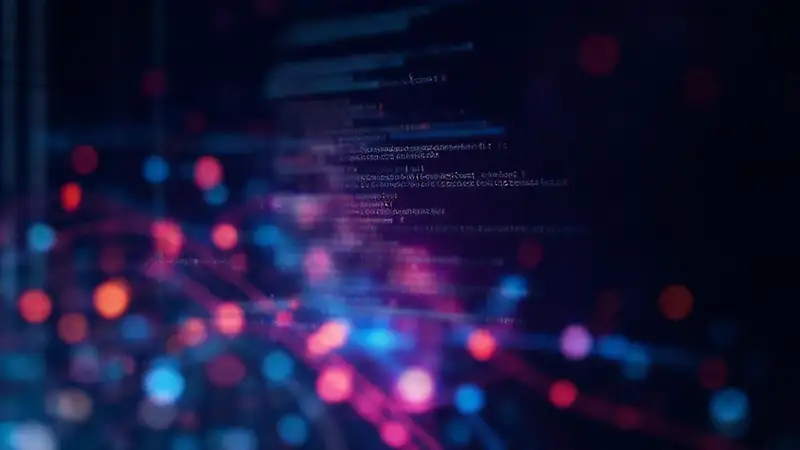 Interfaz digital futurista y vibrante