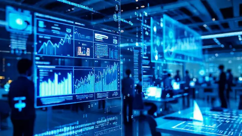 Un futuro oficina digital analiza datos