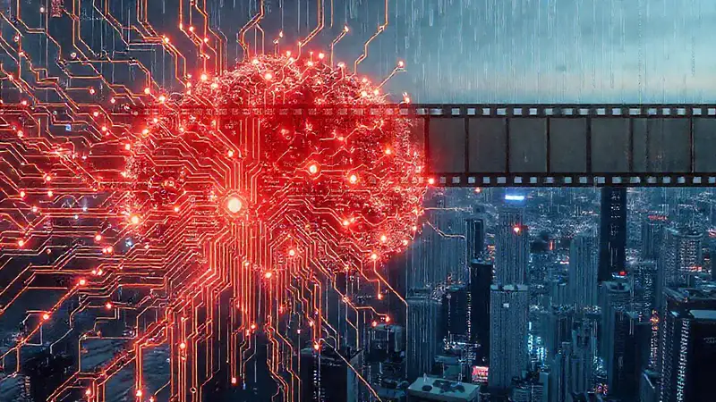 Red neuronal futurista, compleja y digital