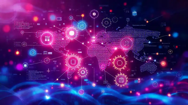 Redes visuales modernas, conectadas y coloridas