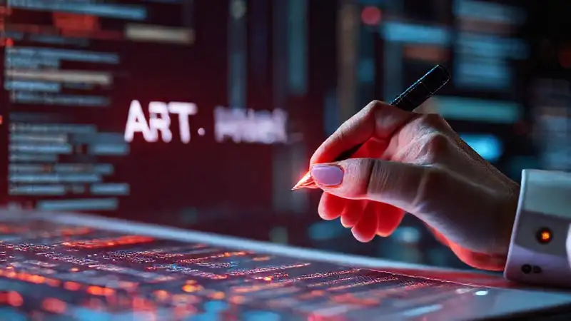 Asistente de IA: interfaz brillante y digital
