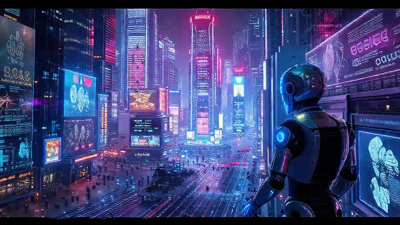 Ciudad futurista brillante