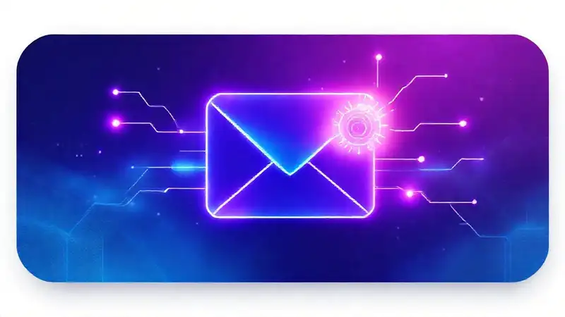 Correo electrónico futurista, diseño vibrante y digital