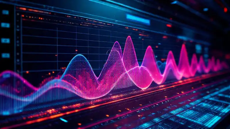 Tecnología futurista, vibrante y digital