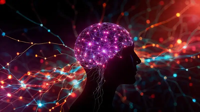 Red neuronal brillante visualiza pensamientos complejos