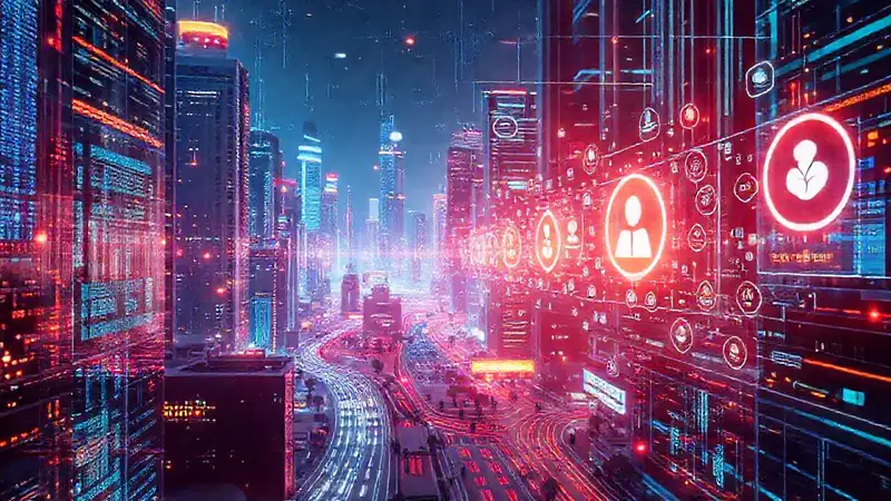 Ciudad futurista, datos y diseño digital