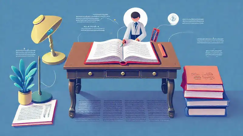 Ilustración conceptual de escritura profesional