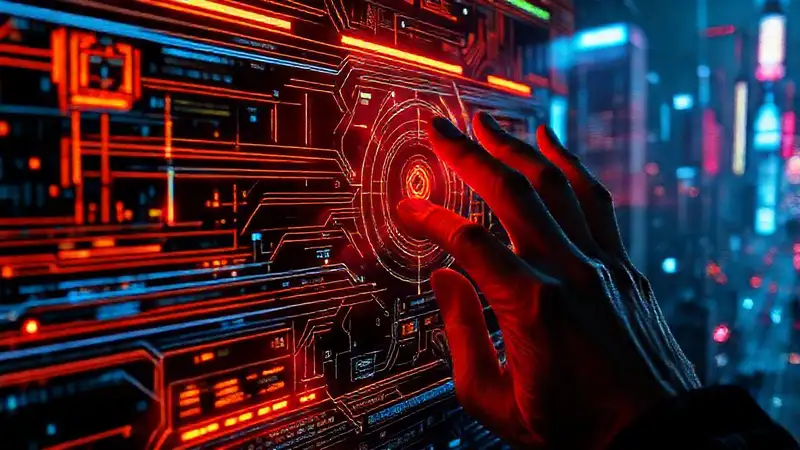 Interfaz cyberpunk futurista