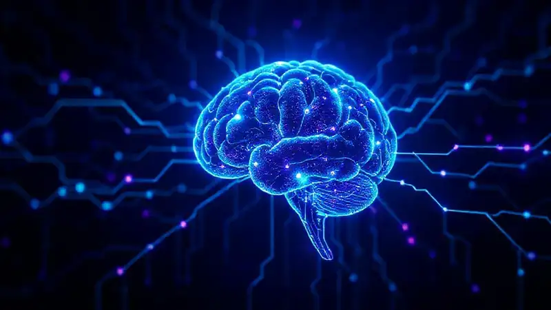 Red neuronal futurista, arte digital vibrante