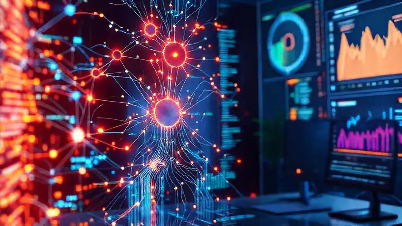 Visualización de IA: análisis complejo y brillante