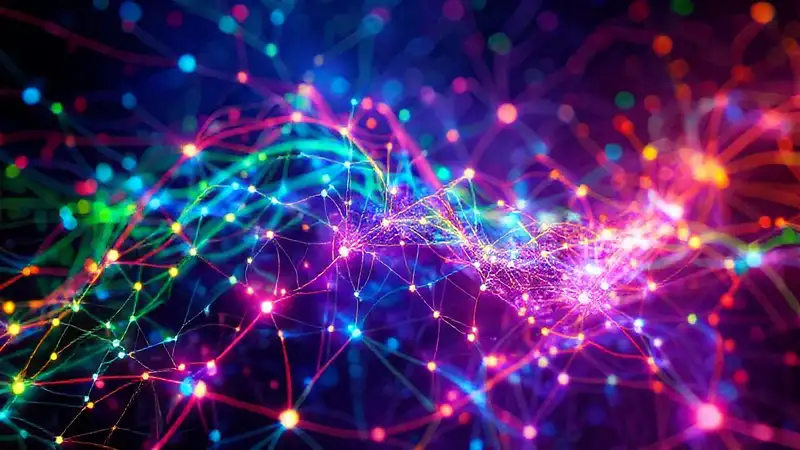 Redes neuronales abstractas: arte digital brillante