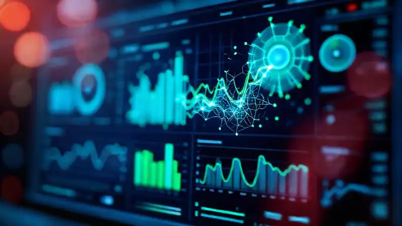 Visualización de datos futurista y calmada