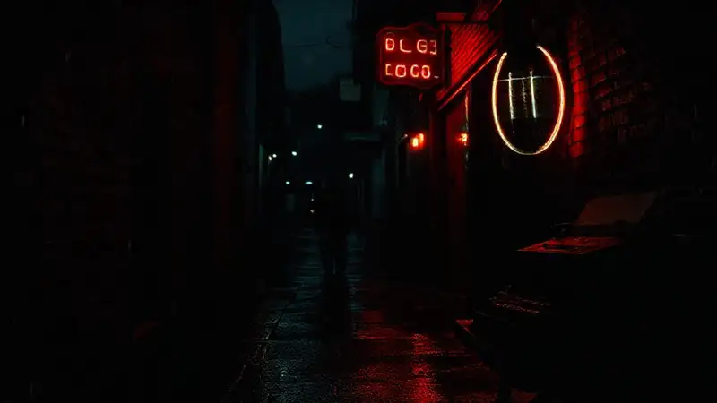 Silueta solitaria en la noche oscura