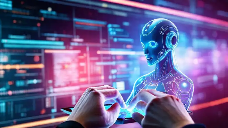 Interfaz futurista y brillante para la IA